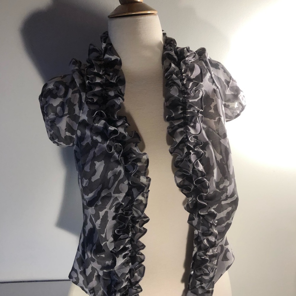ANN TAYLOR LOFT RUFFLE BLOUSE - Picture 4 of 5